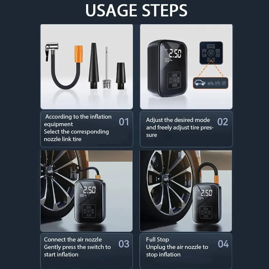 Wireless Compressor Tire Inflator